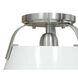 Jepson 1 Light 9.5 inch Matte White with Brushed Nickel Semi Flush Mount Ceiling Light