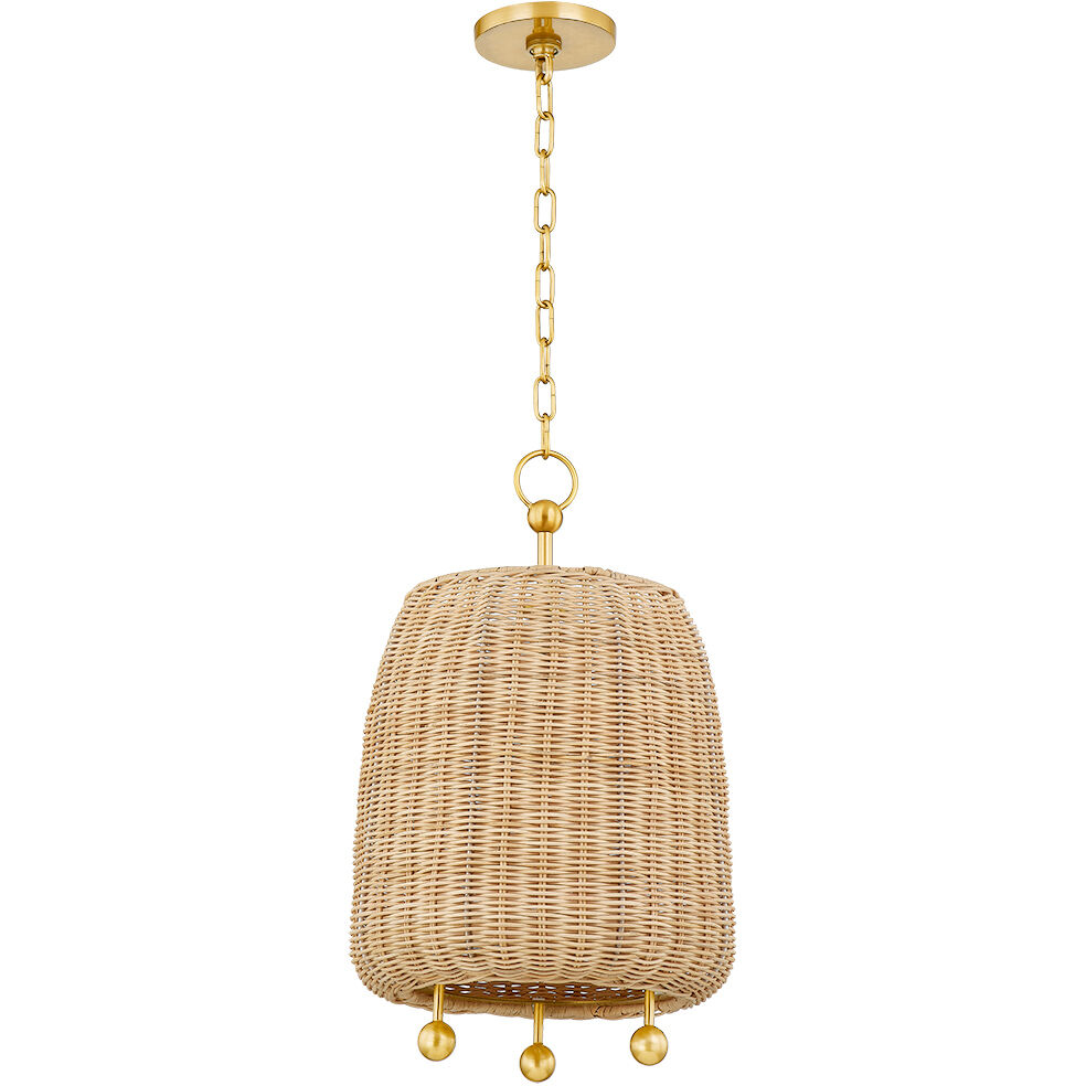 Elena 1 Light 12 inch Aged Brass Pendant Ceiling Light