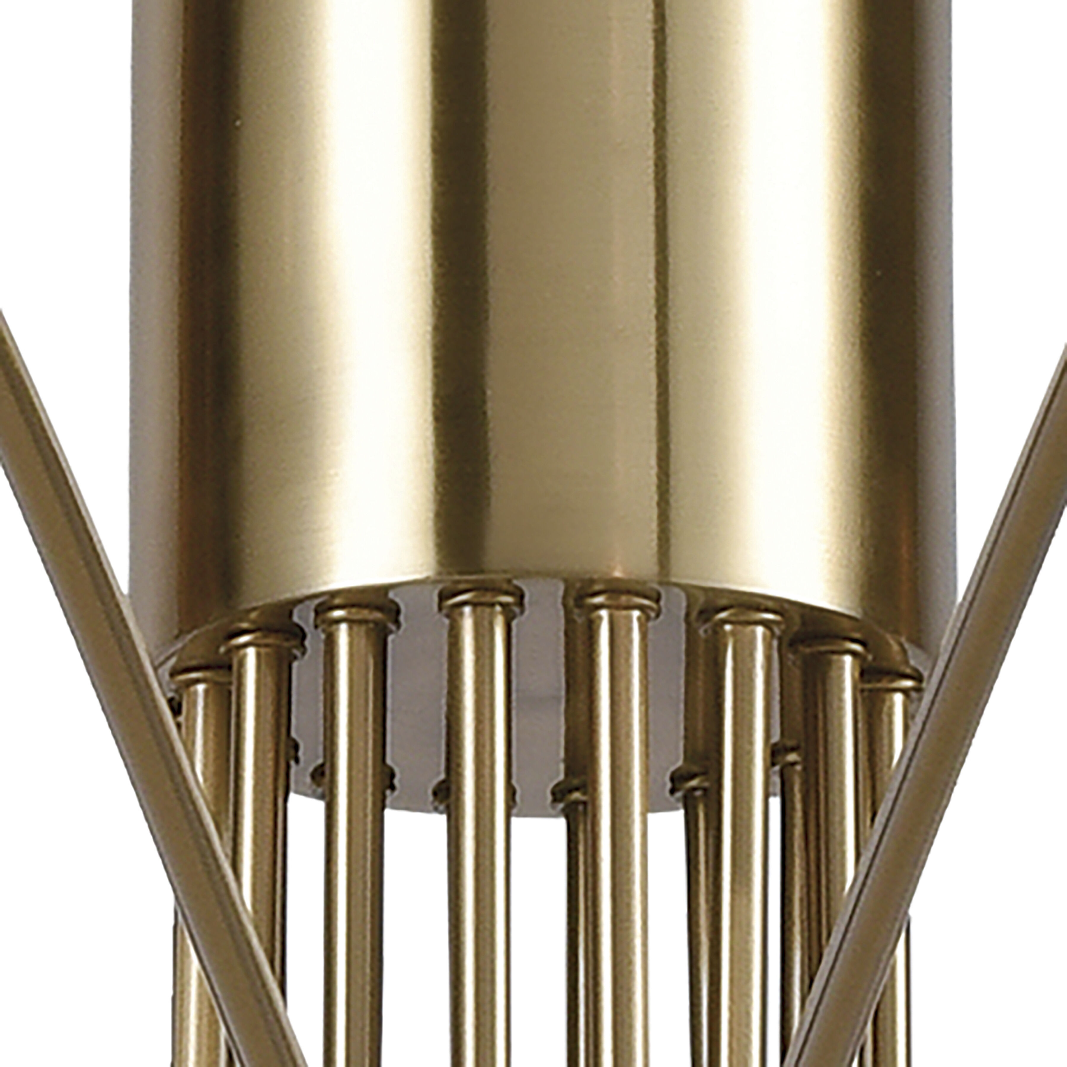 Scarab 8 Light 47 inch Satin Brass with Black Chandelier Ceiling Light