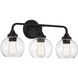Glenda 3 Light 23 inch Flat Black Vanity Light Wall Light