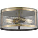 Meshsmith 2 Light 12.13 inch Natural Brass Flush Mount Ceiling Light in Natural Brass Steel