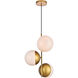 Eclipse 3 Light 18 inch Brass Pendant Ceiling Light