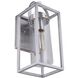 Neo 1 Light 14 inch Satin Aluminum Outdoor Wall Lantern