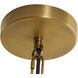 Mariana 4 Light 26.5 inch Brushed Antique Brass and Dark Brown Leather Pendant Ceiling Light