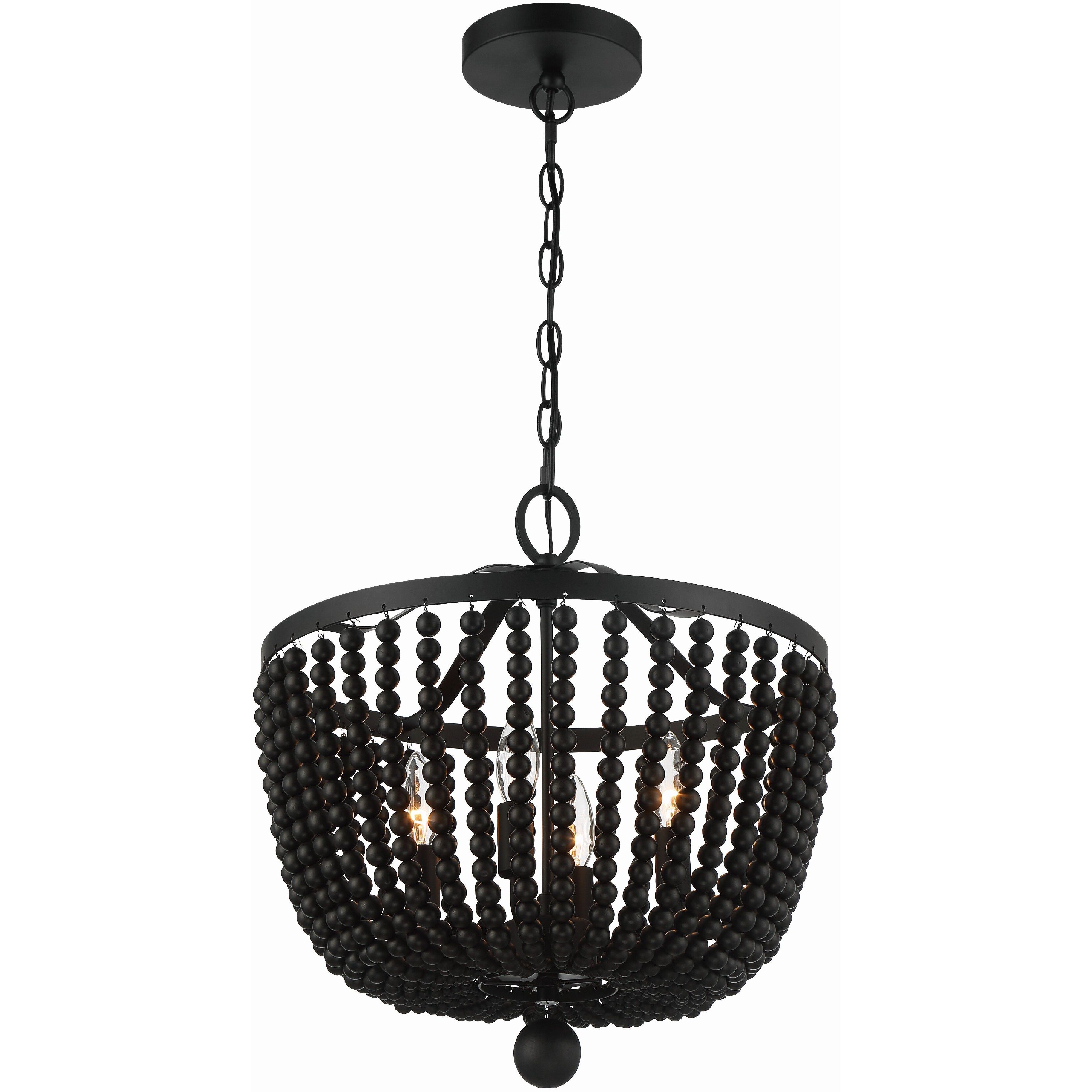 Rylee 4 Light 16.5 inch Matte Black Chandelier Ceiling Light