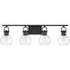 Mansfield 4 Light 34 inch Matte Black Vanity Light Wall Light