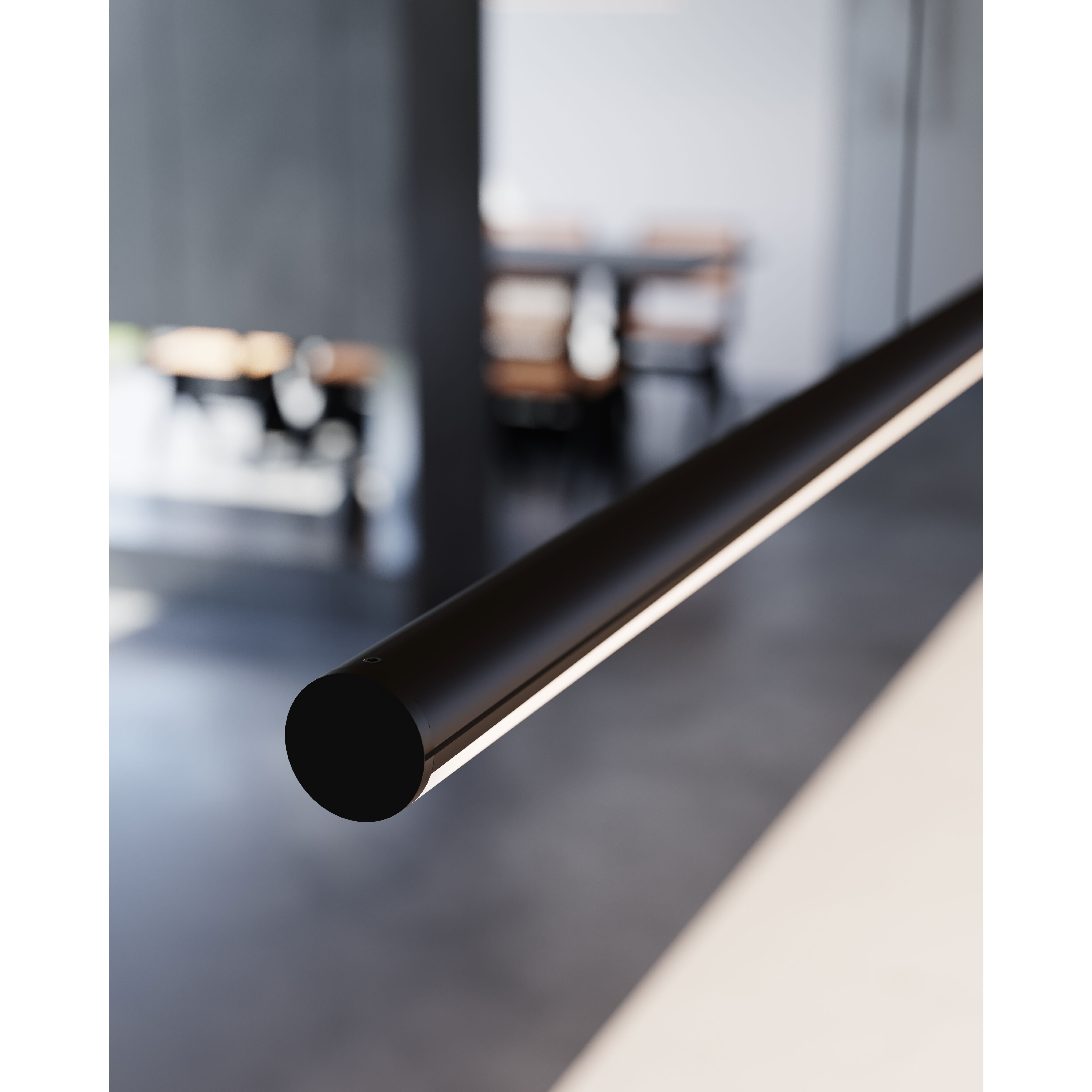 Fino LED 70 inch Satin Black Linear Pendant Ceiling Light in 3500K