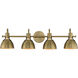 Dusk 4 Light 33.25 inch Satin Brass Bath Vanity Wall Light