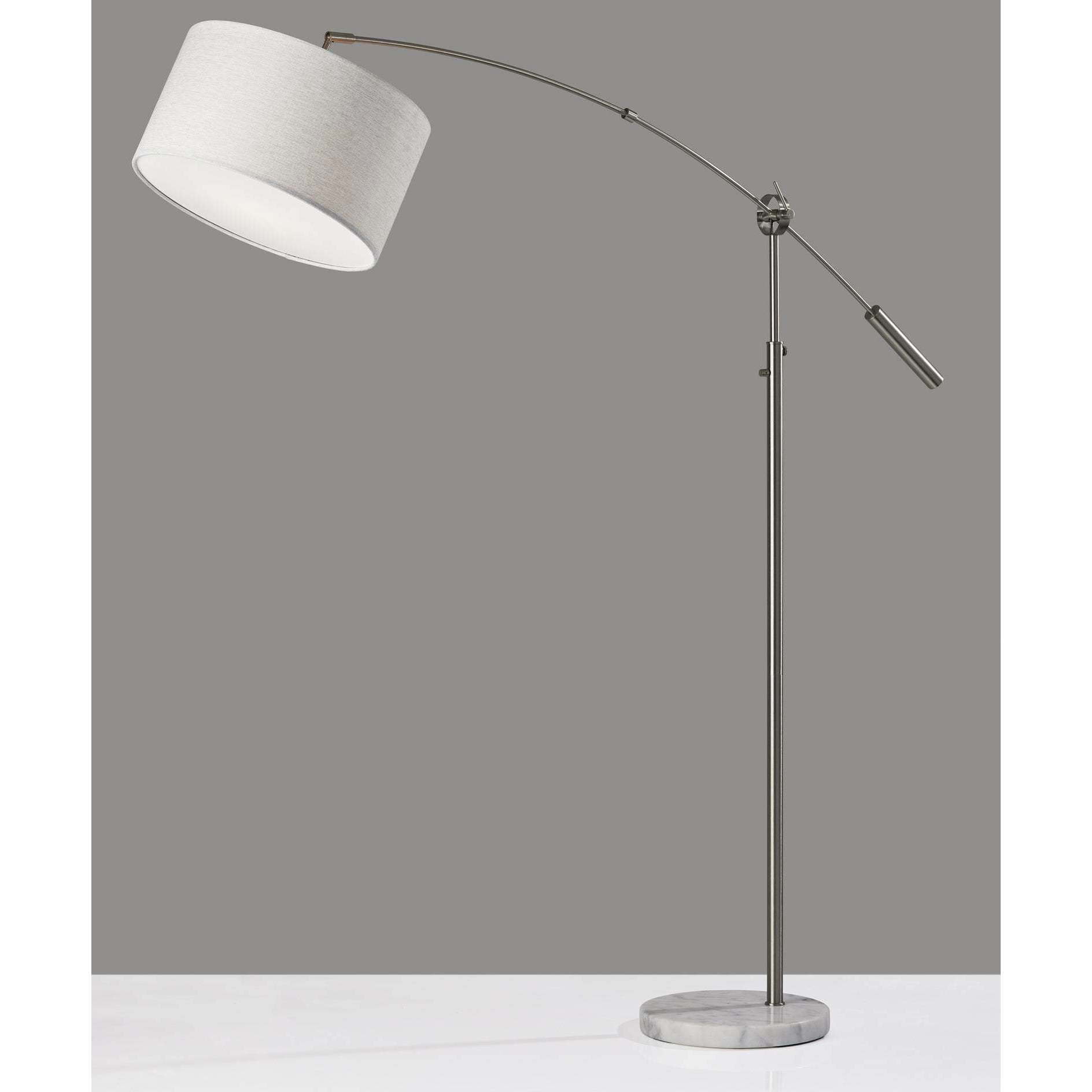 Adler 67 inch 150.00 watt Brushed Steel Arc Lamp Portable Light