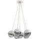 Cabochon LED 18.5 inch Salt White with White Marble Cluster Pendant Ceiling Light in 3000K LED, Smoke