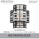 Presten 2 Light 10 inch Brushed Nickel with Sand Coal Wall Sconce Wall Light