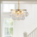 Alora Mood Faye 3 Light 17.75 inch Brushed Gold Chandelier Ceiling Light in Clear Ribbed Glass