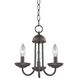 Montgomery 3 Light 12 inch Oil Rubbed Bronze Chandelier Ceiling Light