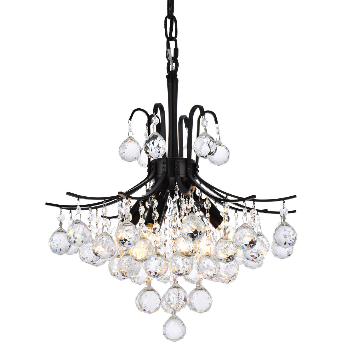 Toureg 6 Light 16 inch Black and Clear Pendant Ceiling Light in Royal Cut
