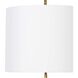 Clove 2 Light 14 inch Antique Gold Leaf Pendant Ceiling Light in Natural Linen Shade