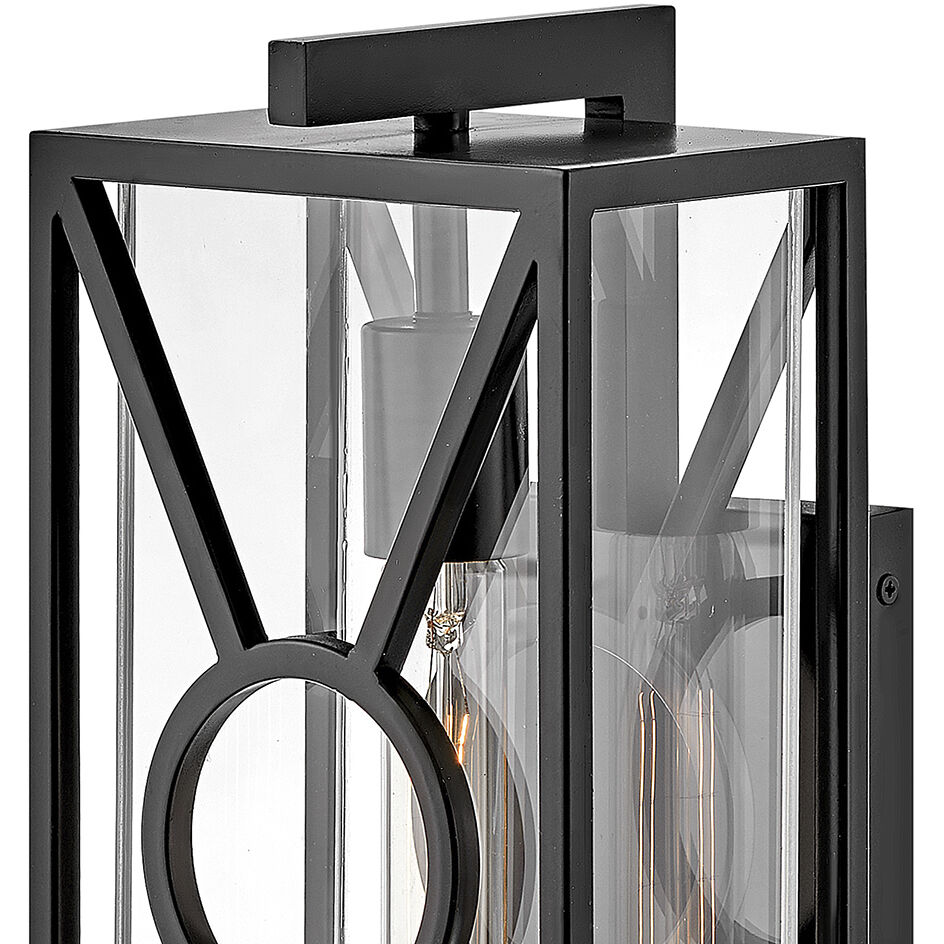 Coastal Elements Brixton Outdoor Wall Mount Lantern in Black, Small