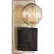 Passage 1 Light 4.5 inch Copper Brushed Brass and Black Wall Sconce Wall Light