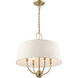 Cartwright 4 Light 18 inch Antique Brass Pendant Chandelier Ceiling Light