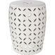 Chantilly 17.7 inch Off-White Outdoor Garden Stool, Medium