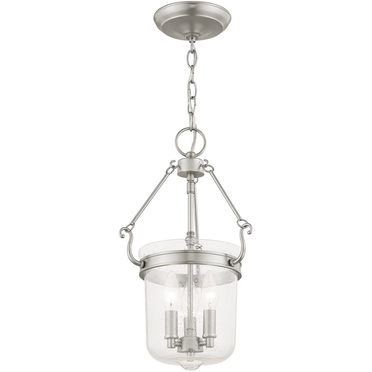Winchester 3 Light 11 inch Brushed Nickel Pendant Ceiling Light