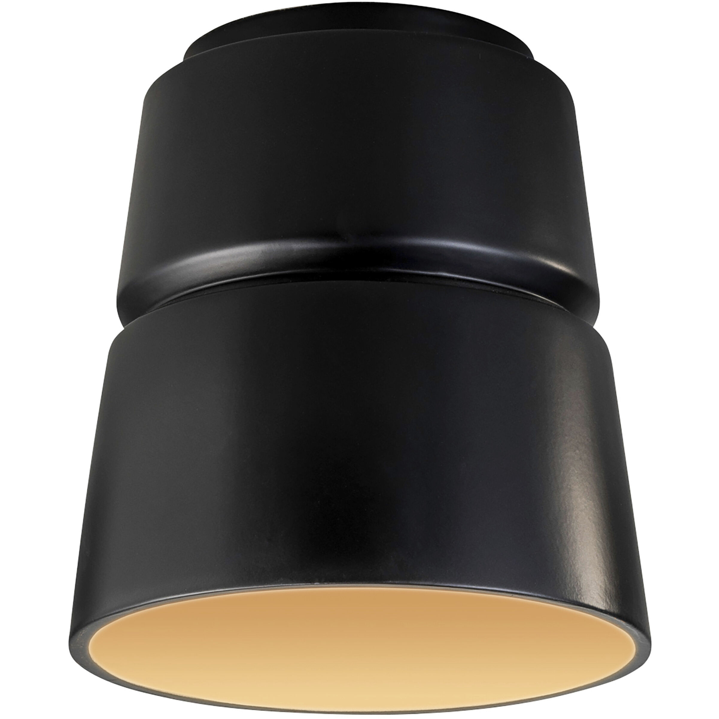Radiance Collection LED 7.5 inch Carbon Matte Black/Champagne Gold Flush-Mount Ceiling Light
