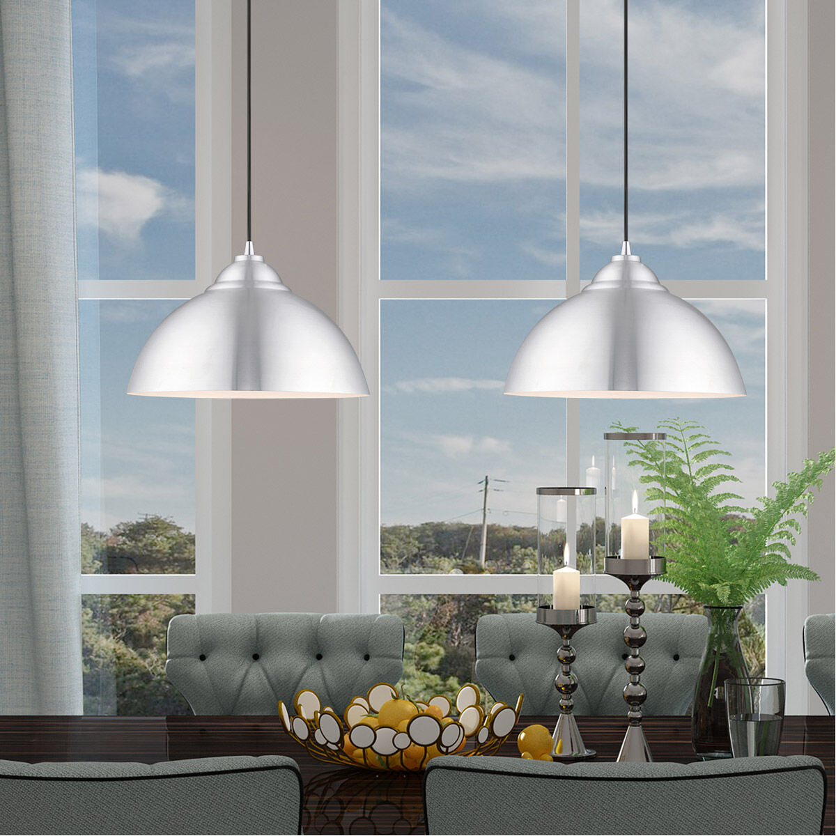 Allison 1 Light 16 inch Brushed Aluminum Mini Pendant Ceiling Light