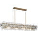 Loren 4 Light 54 inch Weathered Brass Linear Pendant Ceiling Light