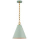 Julie Neill Theo LED 14.25 inch Pale Blue and Gild Pendant Ceiling Light