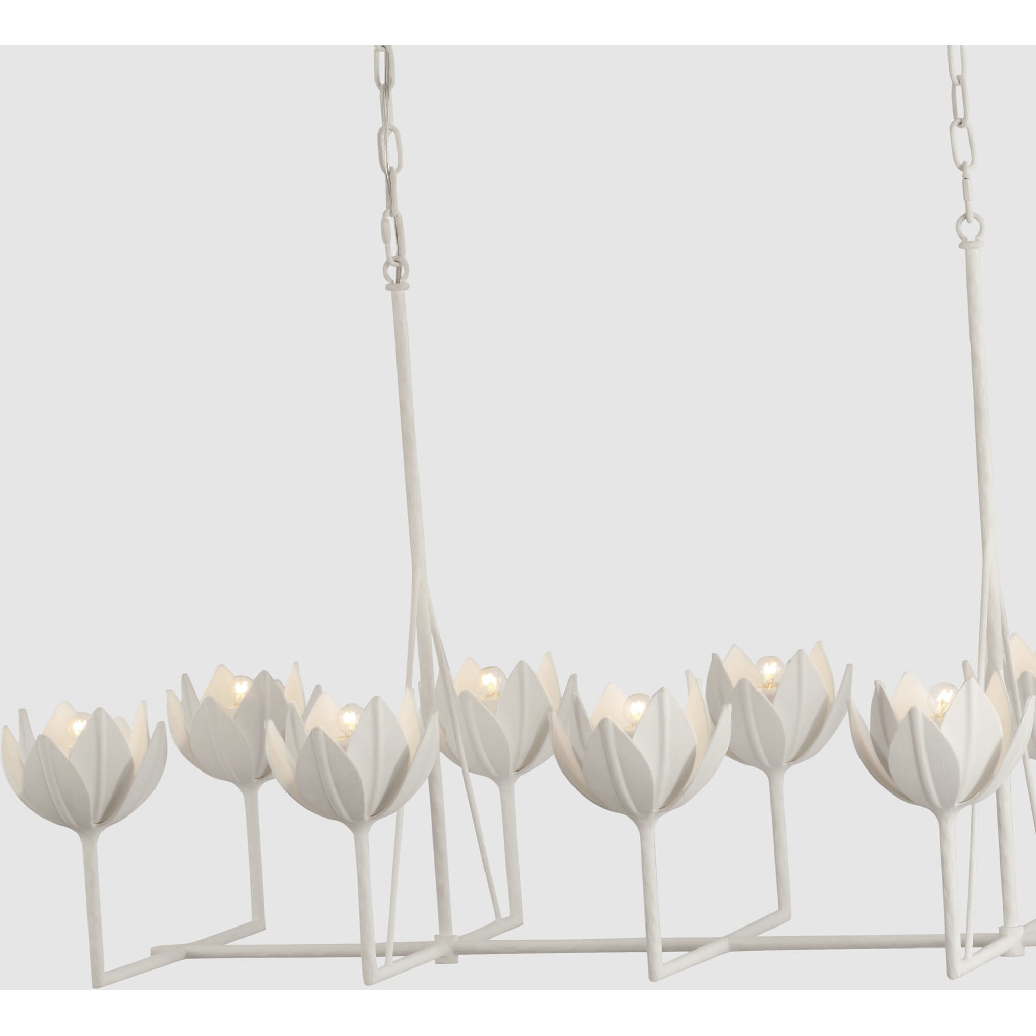 Julie Neill Alberto LED 50.5 inch Plaster White Linear Chandelier Ceiling Light, Large