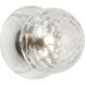 Burlat Wall Sconce Wall Light in Polished Chrome, Clear