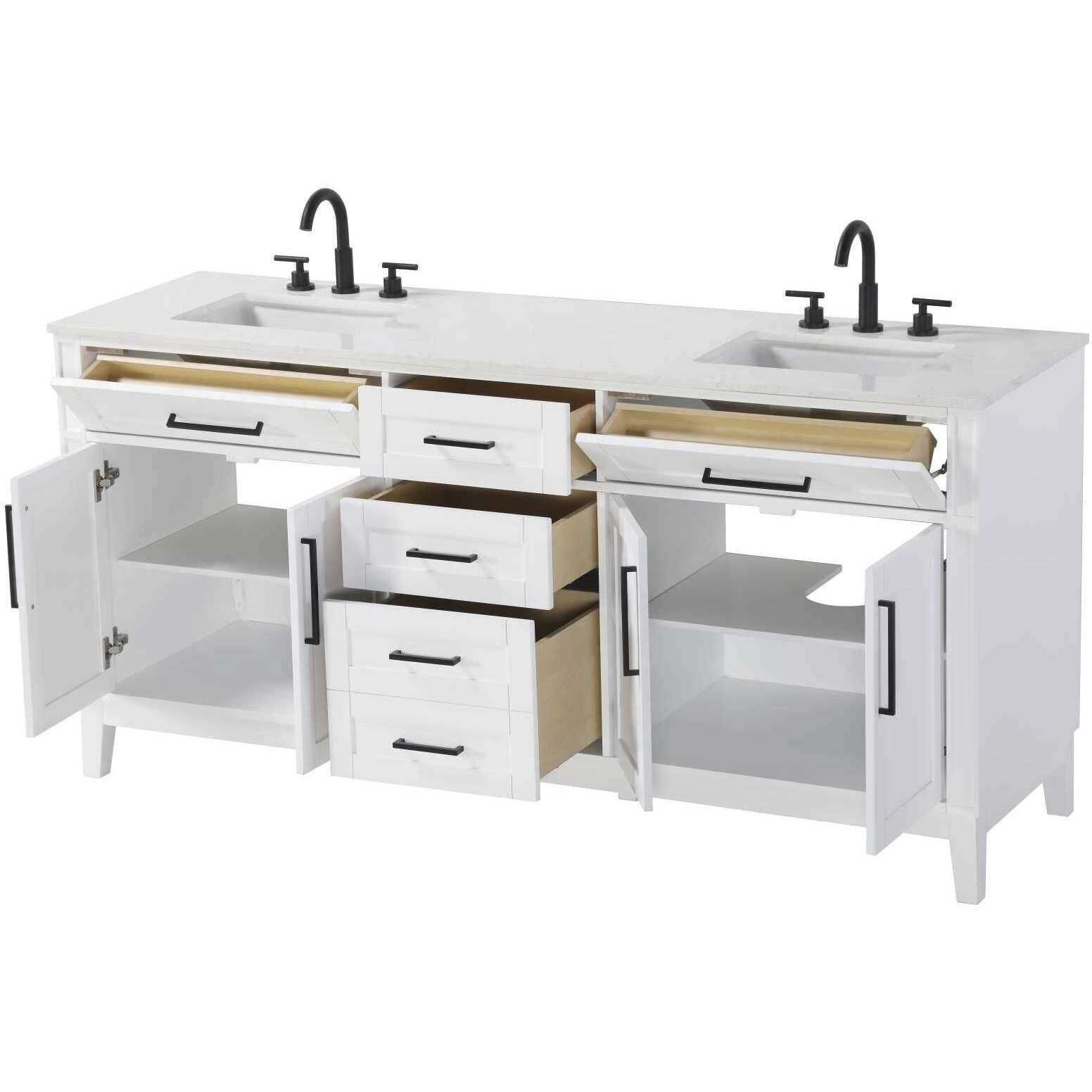 Virginia 72 X 35 inch White Bathroom Vanity Cabinet