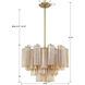 Addis 6 Light 19.75 inch Aged Brass Chandelier Ceiling Light in Tronchi Glass Amber