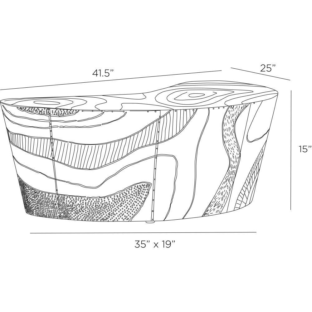 Glasgow 41.5 X 15 inch Antique Brass Coffee Table
