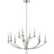 Mila 12 Light 32 inch Polished Nickel Chandelier Ceiling Light