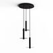 Combi LED 18 inch Matte Black Pendant Ceiling Light in Dark Grey Glass, Suspension / Flush Mount 2-in-1
