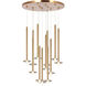 Matteo Lighting Reigndrop 12 Light 23.63 inch Aged Gold Brass Pendant Ceiling Light C63112AG - Open Box