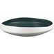 Greer 17.5 X 4 inch Bowl in White and Turquoise Glazed