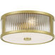 Ardezia 3 Light 11.75 inch Vintage Brass Flush Mount Ceiling Light