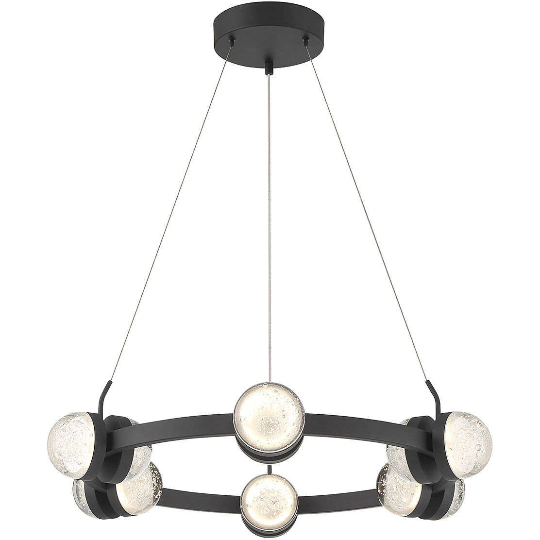 Biscayne LED 28 inch Matte Black Chandelier Ceiling Light
