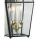 Olde Colony 3 Light 28 inch Black with Clear Outdoor Wall Sconce
