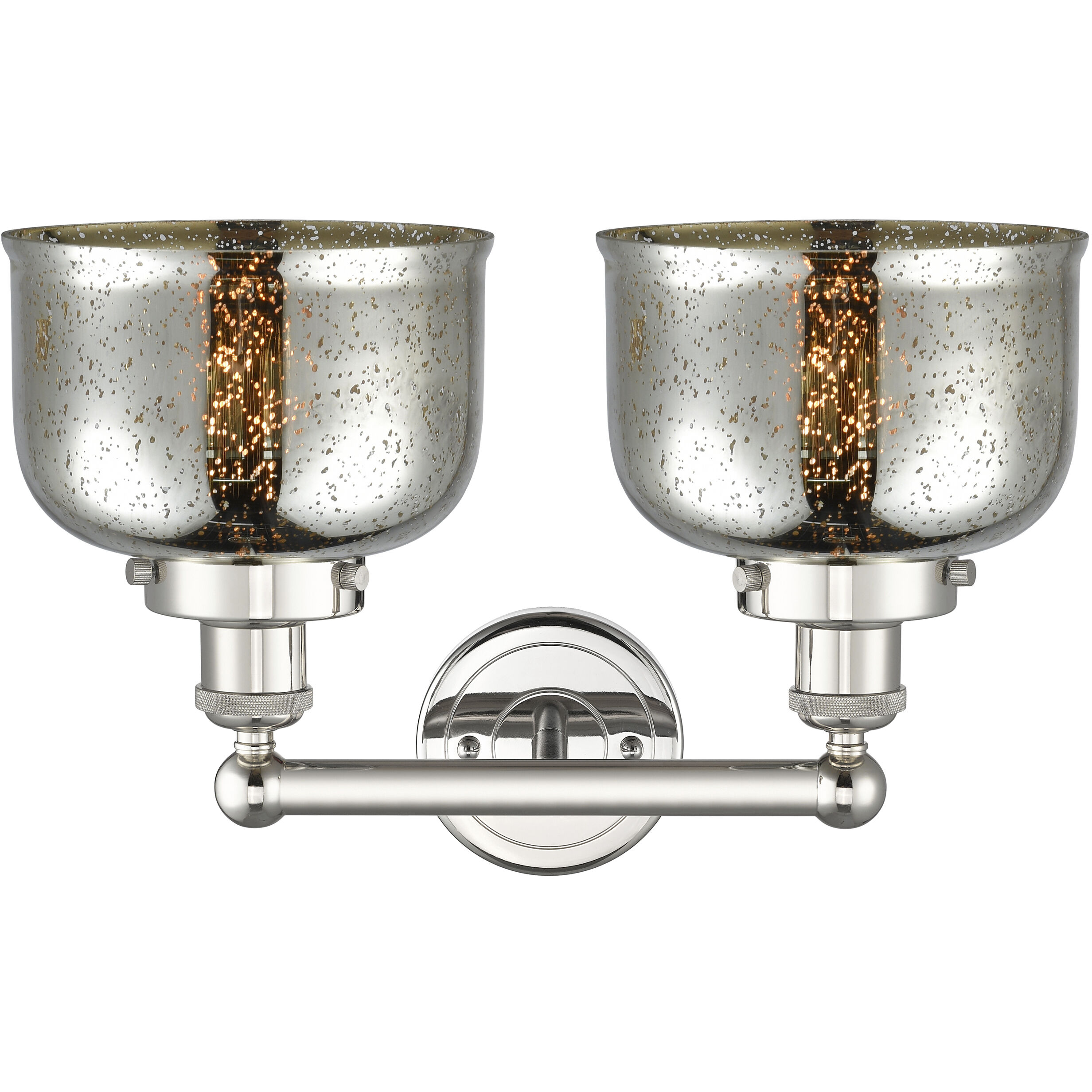 Bell 2 Light 15.5 inch Polished Nickel Bath Vanity Light Wall Light in Silver Plated Mercury