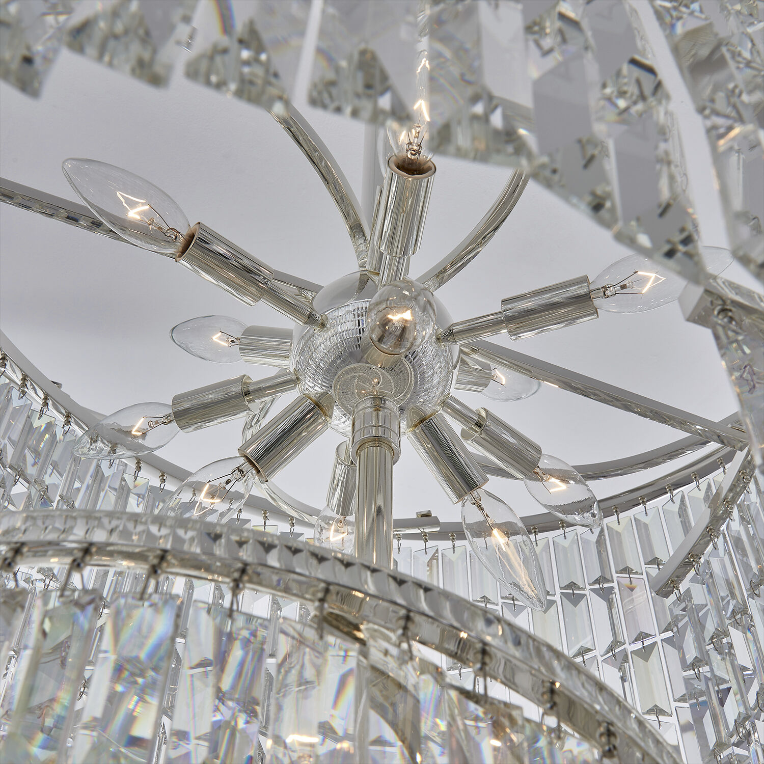 Vortice 19 Light 31 inch Polished Silver Pendant Foyer Ceiling Light