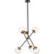 Axl 6 Light 24 inch Black and Brass Pendant Ceiling Light