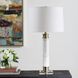 Plinth 27.75 inch 100.00 watt White Marble and Antique Brass with Crystal Table Lamp Portable Light