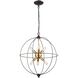 Loftin 6 Light 19 inch Oil Rubbed Bronze with Satin Brass Chandelier Ceiling Light