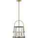 Tournon 3 Light 15 inch Heritage Brass with Black Indoor Pendant Ceiling Light
