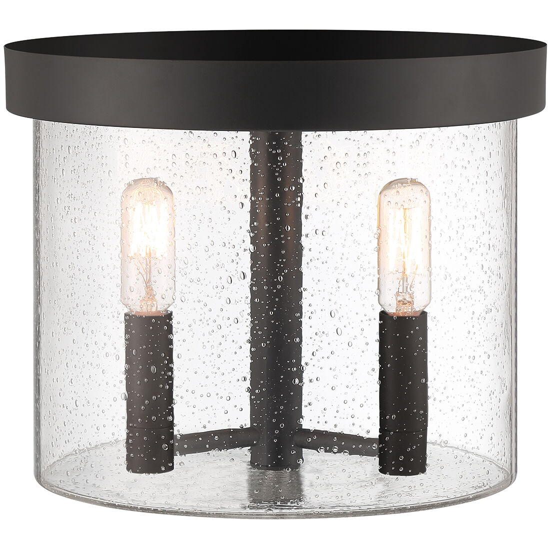 Otto 3 Light 1 inch Matte Black Flush Mount Ceiling Light