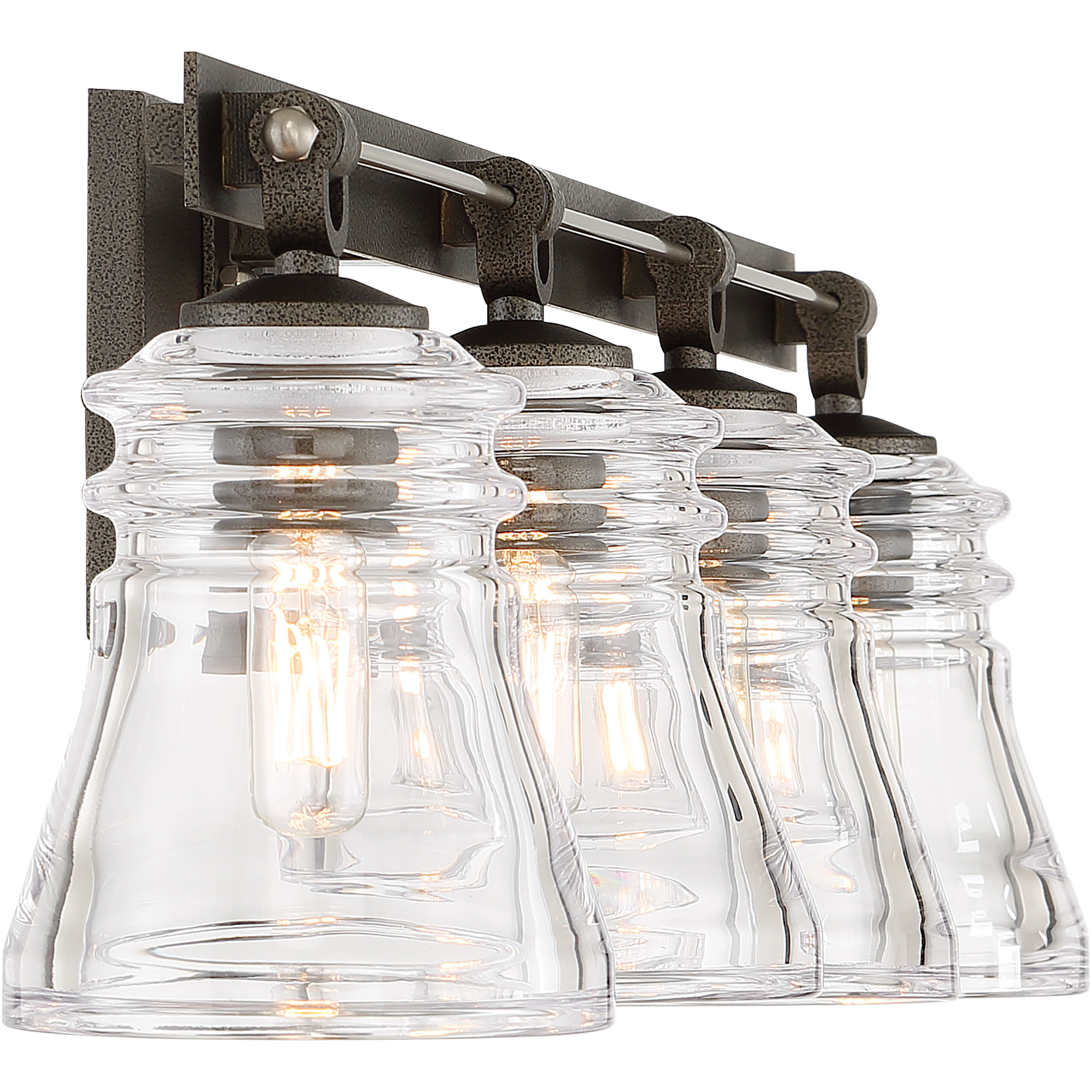 Graham Avenue 4 Light 31 inch Smoked Iron/Brushed Nickel Bath Light Wall Light