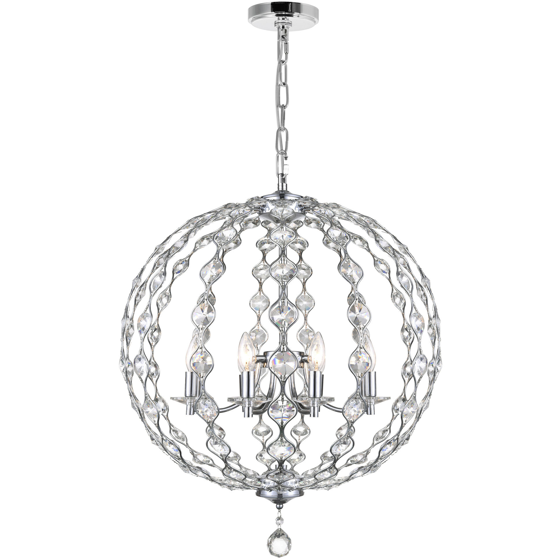 Esia 8 Light 26 inch Chrome Chandelier Ceiling Light