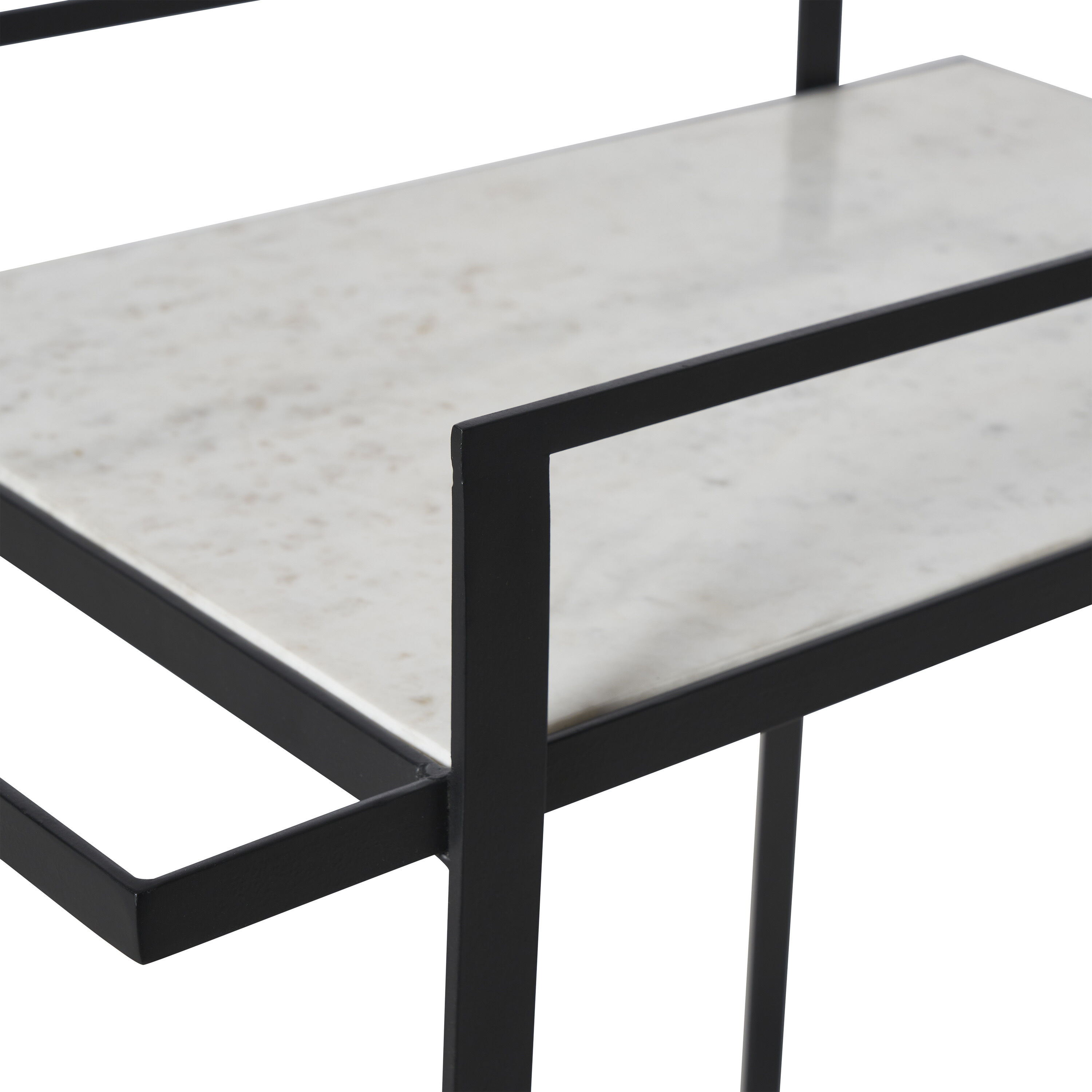 Colton Matte Black and White Bar Cart